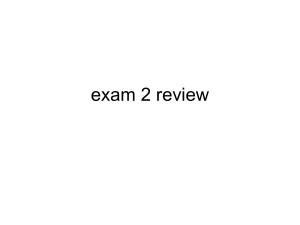 exam 2 review - University of Puget Sound