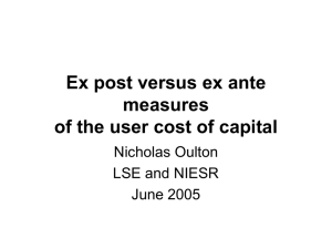 Ex post versus ex ante measures of the user cost of capital