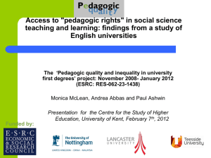 Access to "pedagogic rights"