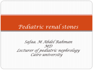 Pediatric renal stones --- 23/11/2014