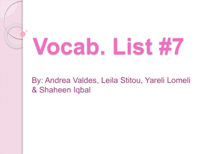 Vocab. List #7 - Issaquah Connect