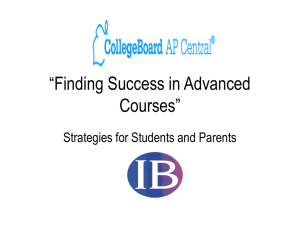 Finding Success in Advanced Courses