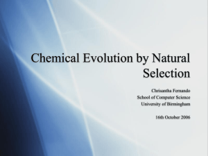 Chemical Evolution by Natural Selection