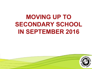 Transfer to Secondary School - Bourton Meadow