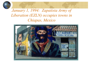 Zapatista Army of Liberation (EZLN) occupies towns in Chiapas