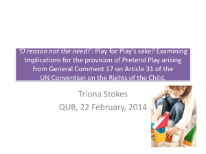 *O reason not the need!*: Play for Play*s sake? Examining