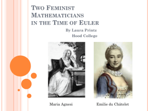 Feminist in the Time of Euler - Mathematical Association of America