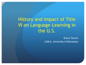 History and Impacts of Title VI on Language Proficiency in the U.S.