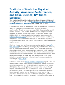 IOM Exercise and Academic Achievement