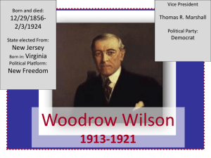 (b)Thomas Woodrow Wilson