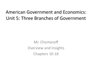 American Government and Economics: Unit 5: Three Branches of