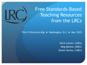 Free Standards-Based Teaching Resources from the LRCs
