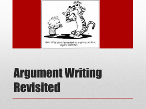Argument Writing Revisited