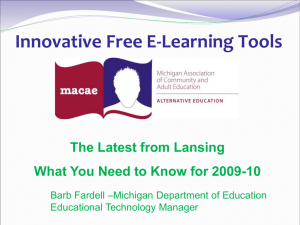 Training focus - Michigan Department of Education Technology