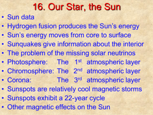 Chapter 16: Our Star, The Sun PowerPoint presentation