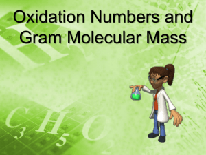 Day 49 Oxidation Numbers & Gram Molecular Mass