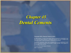 Dental Cements Chapter 45