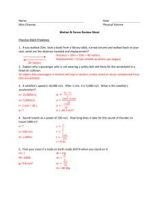 Motion & Forces Review Sheet Answer Key