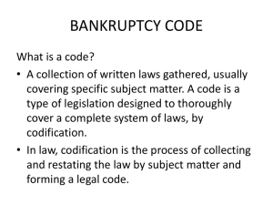 BANKRUPTCY CODE