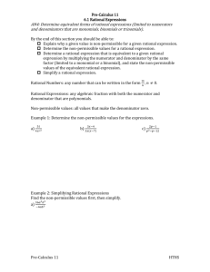 6.1 Rational Expressions