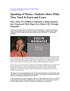 Speaking of Money: Students Share What They Need To