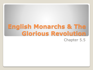 English Monarchs & The Glorious Revolution