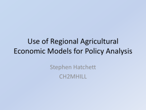 Use of regional agricultural models