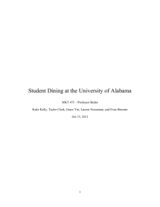 Student Dining at the University of Alabama