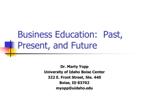 Business Education Past, Present, Future