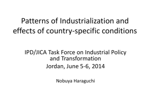 Patterns of Industrialization and effects of country