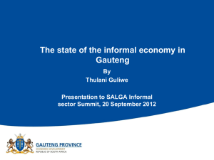 ESTIMATED RESULTS: SIZE OF THE SA INFORMAL ECONOMY