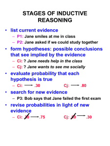 Inductive reasoning: forming "hypotheses" (1)