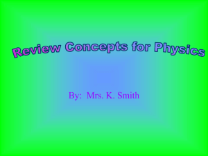 Physics Review Concepts