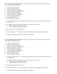 Answer questions using dimensional analysis/factor label/conversions