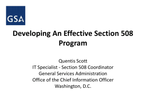 Developing An Effective Section 508 Program