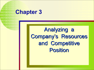Analyzing - Company Resources & Competition
