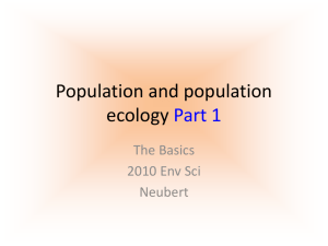 Population and population ecology Part 1