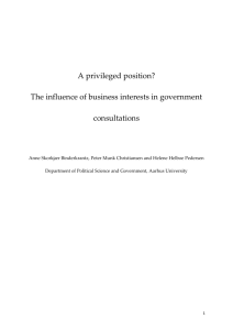 A privileged position? The influence of business interests in