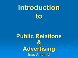 Introduction to Public Relations & Advertising