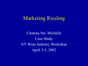 Marketing Riesling: Chateau Ste. Michelle Case Study