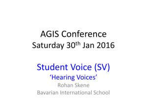Student Voice AGIS Jan 2016 presentation