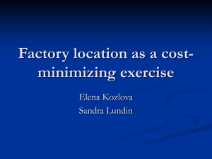 Factory location as a cost
