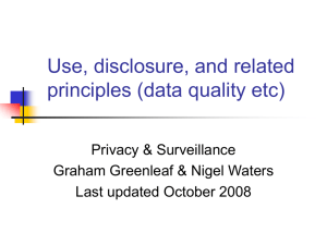 Powerpoints on Use & Disclosure