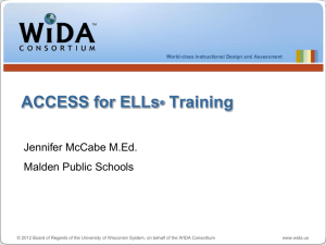 ACCESS for ELLs Training Novemeber 2012