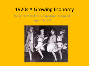 1920s A Growing Economy