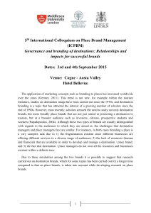 5 th International Colloquium on Place Brand Management (ICPBM)