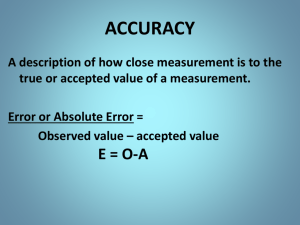 Accuracy and Precision and Sig Figs
