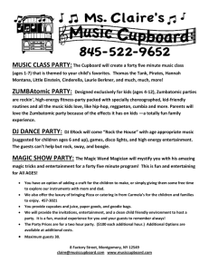 MUSIC CLASS PARTY: The Cupboard will create a forty five minute