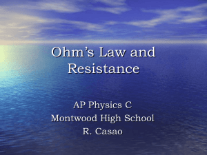 Ohm's Law and Resistance