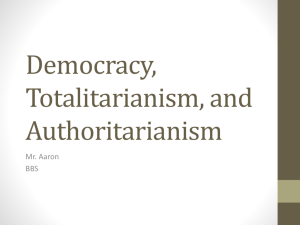 Democracy, Totalitarianism, and Authoritarianism